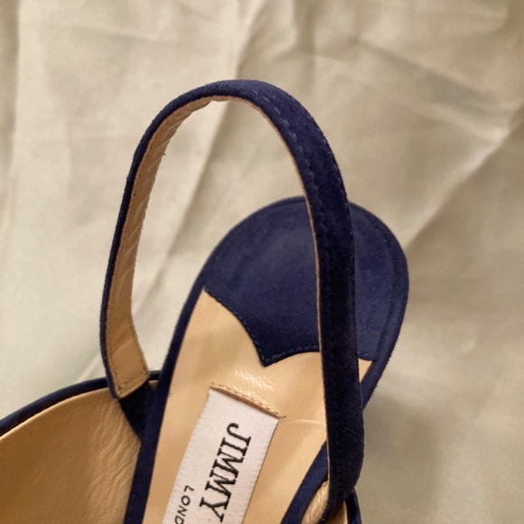 Jimmy Choo Salise Suede Croc-Embossed EU 36 85mm Color Is Denim Worn Once - Picture 8 of 15